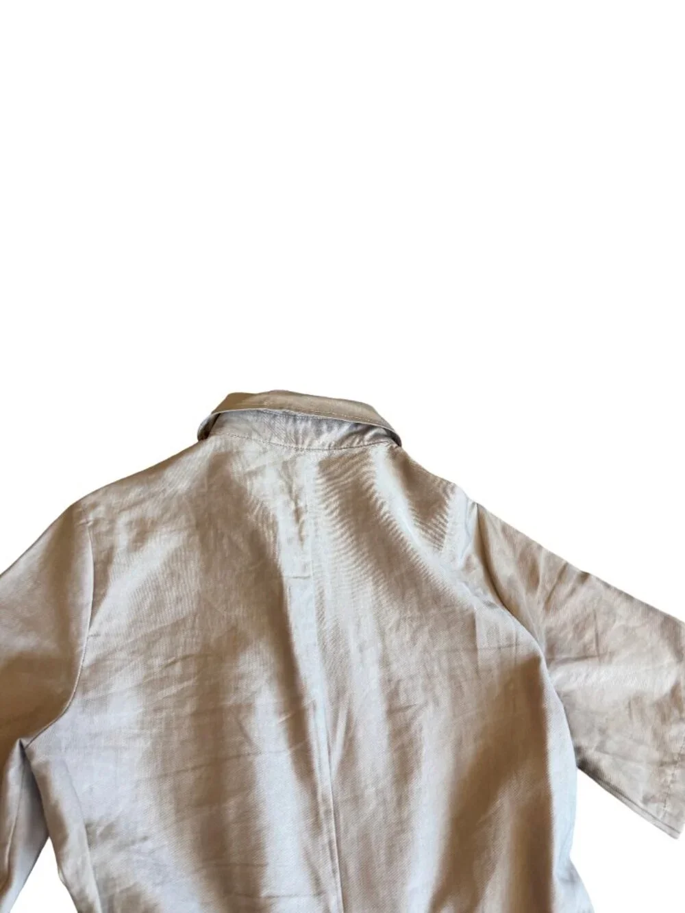 Topshop Utility Zip Jumpsuit Neutral Beige One-Piece Wide Leg Size 4 Women's